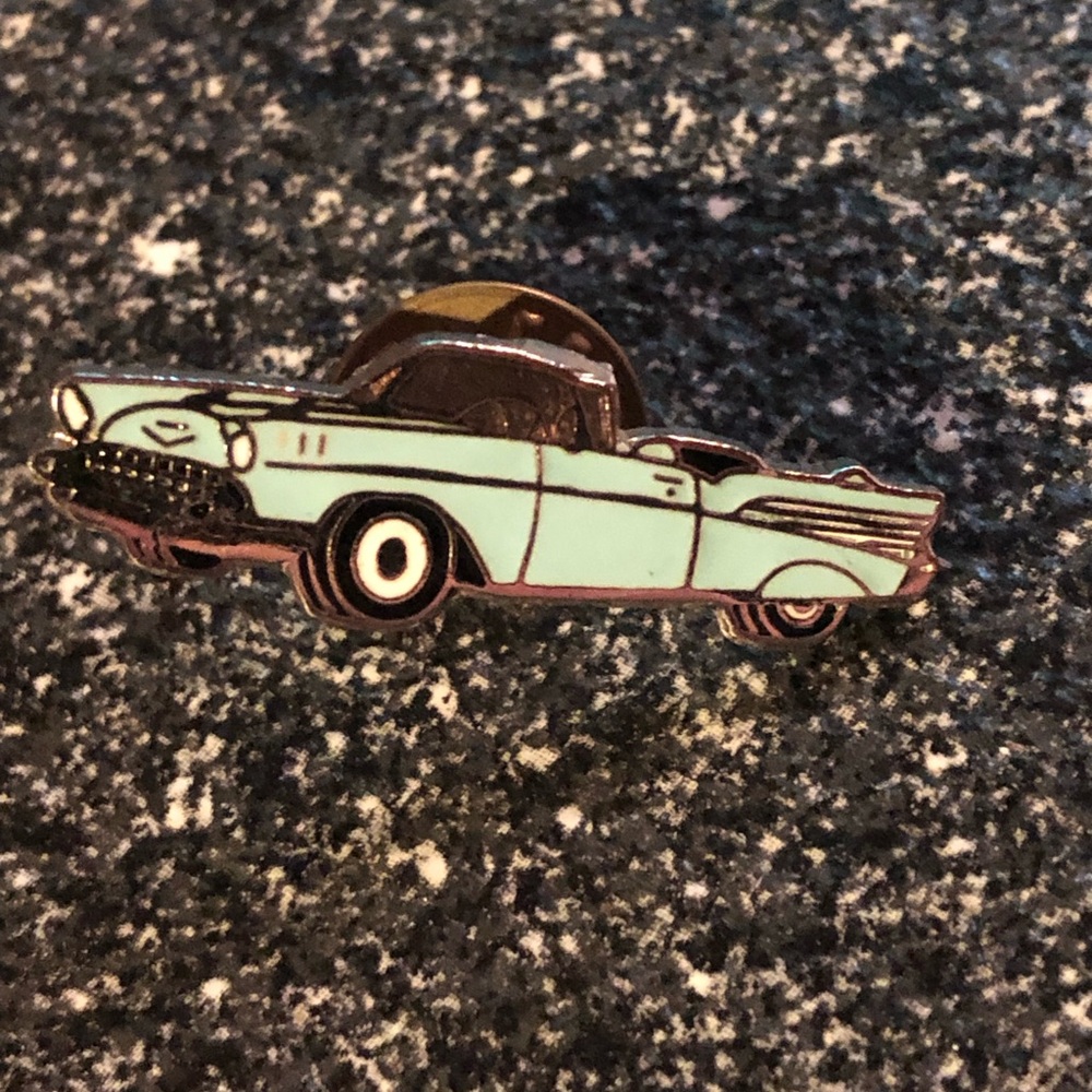 Vintage 1957 Chevy Impala Lapel Pin Blue Convertible